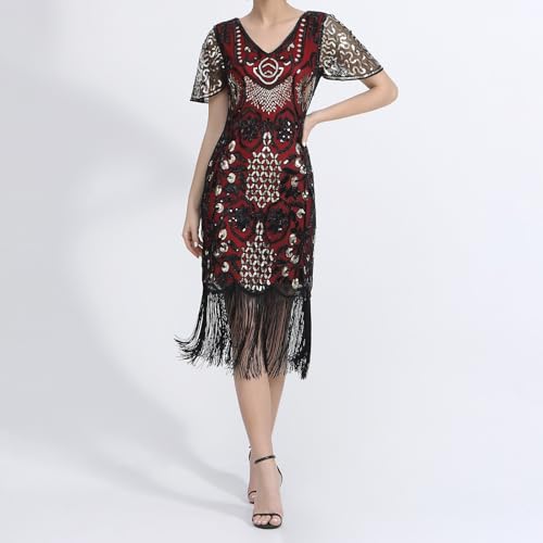 Robe des années 20 pour femme Gatsby avec franges et paillettes costume Charleston - 2