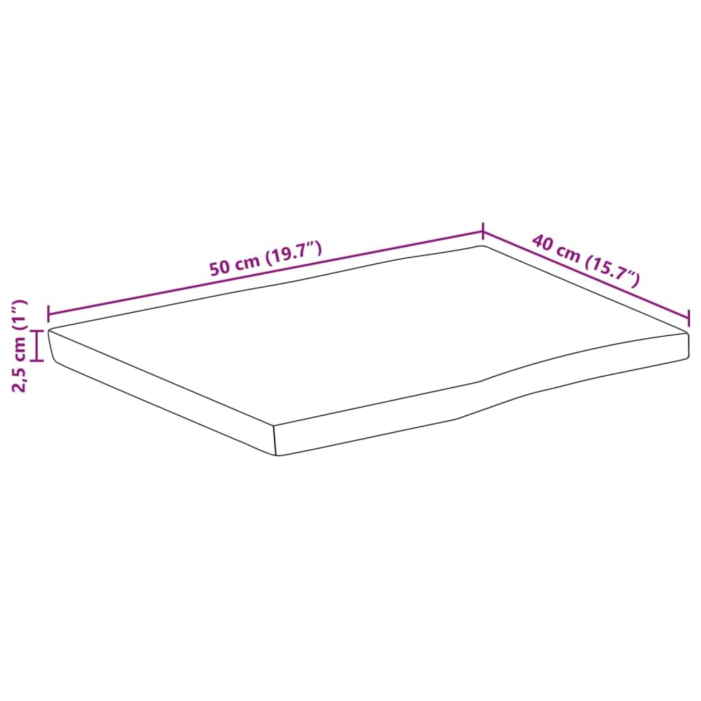 vidaXL Tischplatte, Holztischplatte mit Baumkante, Ersatztischplatte für Couchtisch Beistelltisch Esstisch, Holzplatte, Massivholz Mango