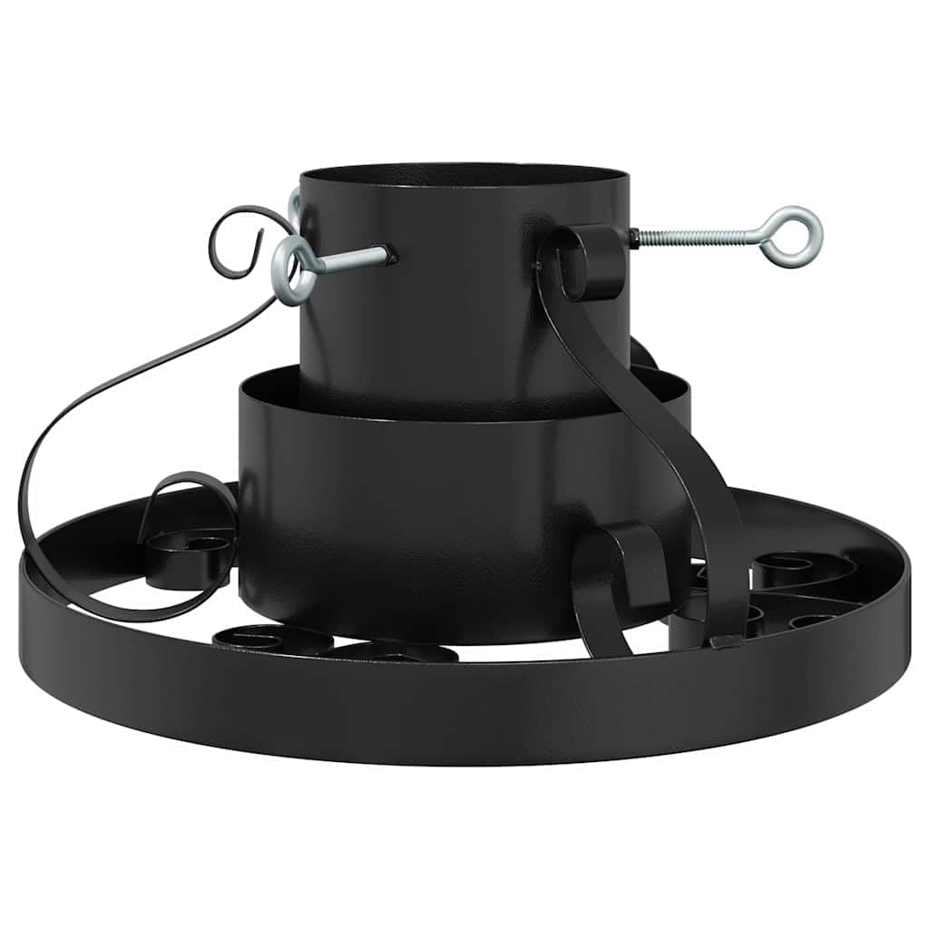 Soporte para árbol de Navidad, acero negro, 40 x 40 x 21 cm, con tecnología de tracción y depósito de agua para árbol de Navidad, interior y exterior, antivuelco, moderno, estable, para día