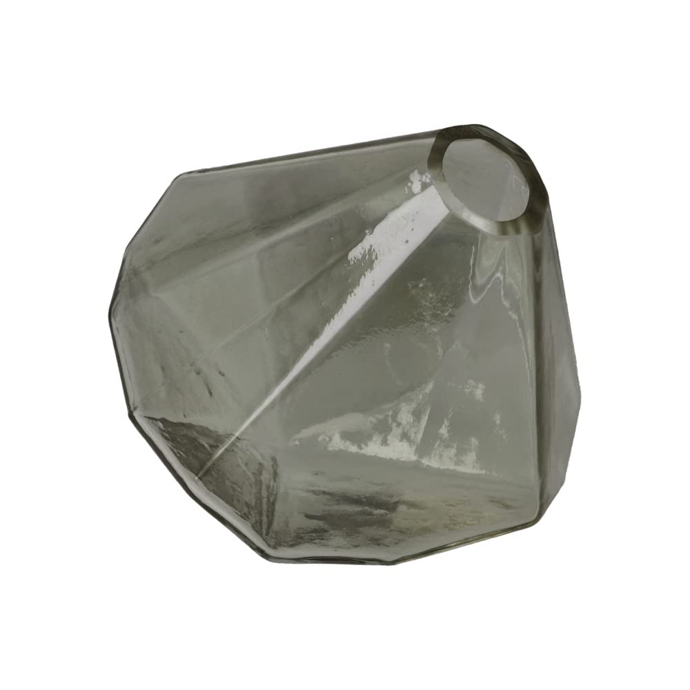 Vase en verre gris diamant 12 cm pour decoration de table