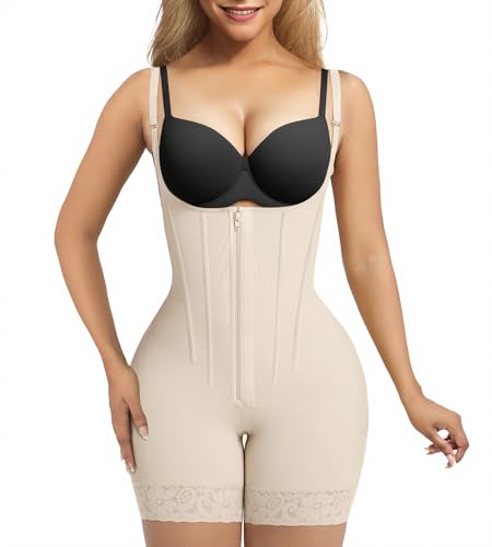 Image of SHAPERX Women's Fajas Colombianas Tummy Control Shapewear Postpartum Butt Lifting Body Shaper with Boned Support