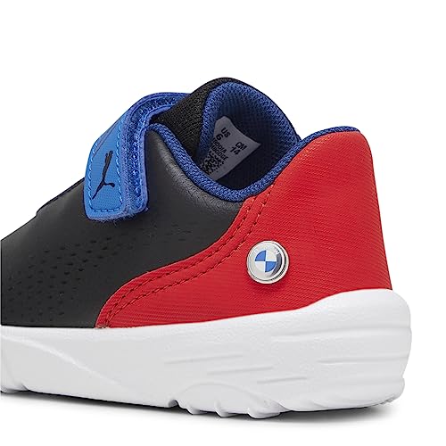 PUMA Unisex-Child Shoes Kids BMW M Motorsport Drift Cat Decima Hook and Loop Sneaker, Black-Pop Red White, 7 US Toddler2