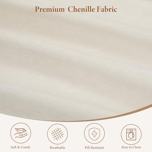 Image of Vesgantti 114 inch Boneless Modular Sectional Sofa, Modern U Shaped 5 Seater Couch with 2 Ottoman & Deep Seat, Convertible Chenille Cloud Couches for Living Room, No Assembly Required, Beige