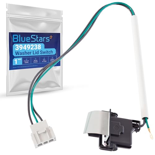 BlueStars Ultra-durable 3949238 Washer Lid Switch Part - Compatible with Whirlpool & Kenmore Washers - Enhanced Durability with Metal Shield - Replaces WP3949238 AP3100001 PS350431