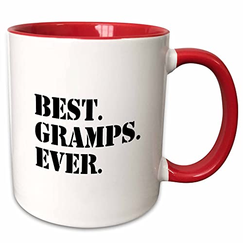 3dRose Best Gramps Ever - Granddad Grandpa Nicknames 15oz Two-Tone Red Mug