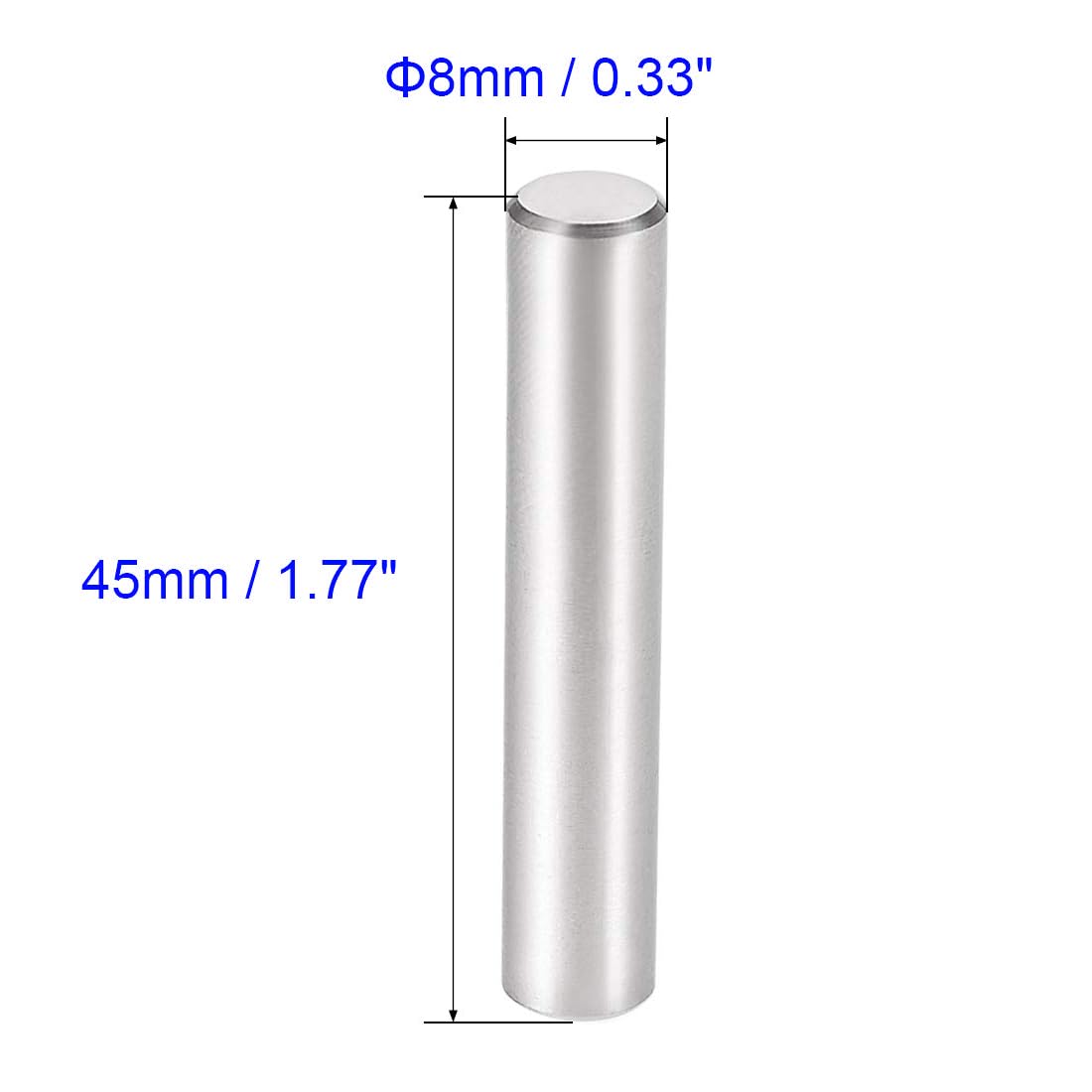Unifizz 5Pcs 8 x 45mm Dowel Pin 304 Stainless Steel Chamfered End Bunk Bed Pins Shelf Pegs Support Shelves Fasten Elements - Image 2