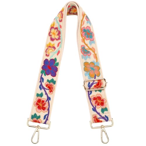 Image of Crochet Flower Purse Strap,Knit Wide Replacement Crossbody for Shoulder Strap Bag Adjustable 2inch Guitar Strap