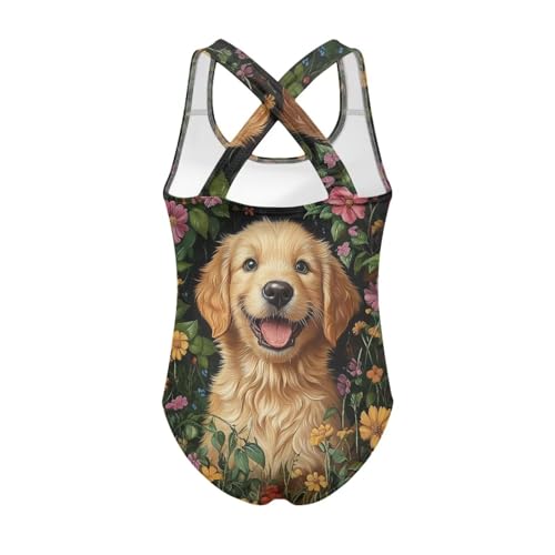 Image of One Piece Swimsuit Girls Cross-Back Bathing Suit 5-14Y Kids Swimwear Cute Swimsuits Sleeveless Bathing Suits