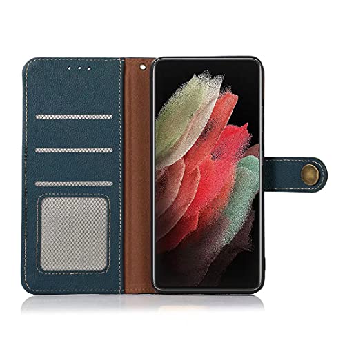 Étui Xiaomi Redmi 10A en cuir de vachette vert avec protection RFID