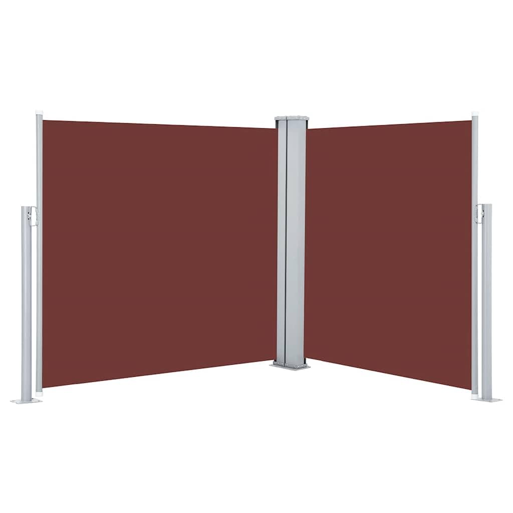 vidaXL Retractable Side Awning Garden Screen Outdoor Patio Side Awning Patio Garden Sun Shade Wind Screen Privacy Divider 120x600cm Brown โ image 1