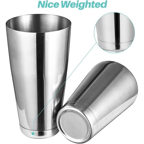 Coctelera Boston de acero inoxidable con vasos contrapesados de 28oz y 18oz 4