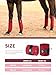 GemRebel 4/Pack Polo Wraps for Horses Soft Breathable Fleece Polo Bandages Horse Leg Wraps w/Bling for Stable Use, Training -Red L