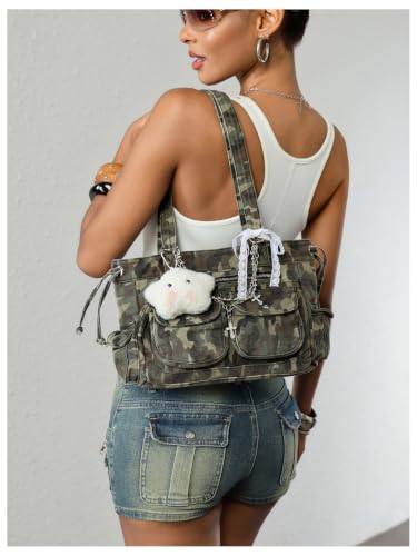 Bolsa Tote para mujer con patrón camuflaje y múltiples bolsillos miniatura 2