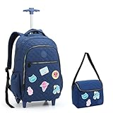 Mochila Infantil Rodinha com Lancheira Color Up Azul