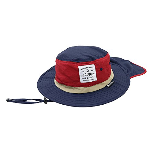 モスキーヒ ハット ネイビー×レッド L 虫よけ 速乾日除け付 HB-001