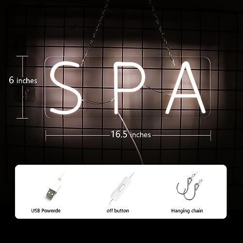 Image of Nails Neon Signs for Wall Decor Neon Lights for Bedroom Led Signs Suitable for Nail Salon Office Man Cave Beer Bar Pub Restaurant Christmas Birthday Party Gift for Lover (SPA)