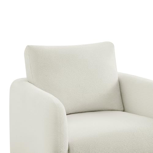 Image of Modern Swivel Accent Chair, 360 Rotating Round Barrel Armchair with Performance Fabric Upholstery for Living Room, Bedroom, Office, Reading Nook, Set of 2,Cream