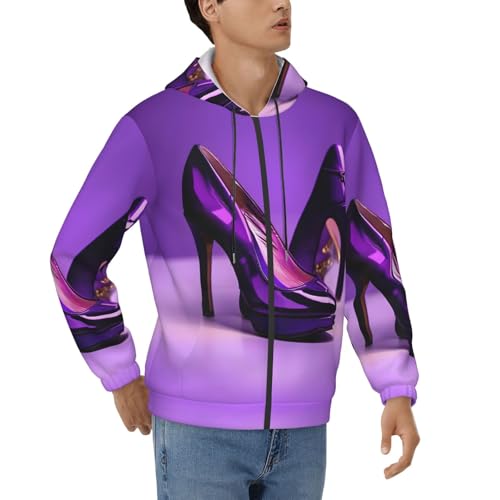 Sweat à capuche violet homme coupe décontractée imprimé talons hauts
