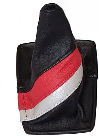 for Toyota Celica 1990-93 Shift Boot Black Genuine Leather TRD Stripes
