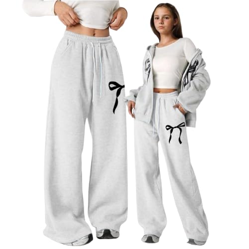 Pantalón de chándal para niña, pantalones de chándal baggy largos, pantalones de deporte, pantalones de algodón, cintura alta, ropa deportiva, pantalones con bolsillos, cómodos pantalones deportivos