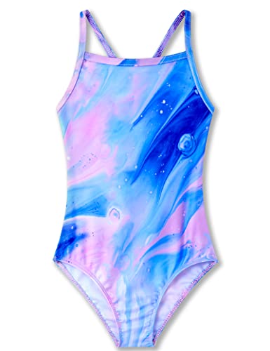 Image of TENVDA Girls One Piece Swimsuits Sport Halter Swimwear Beach Bathing Suit