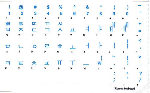 Calcomanías transparentes para teclado con letras azules miniatura 2
