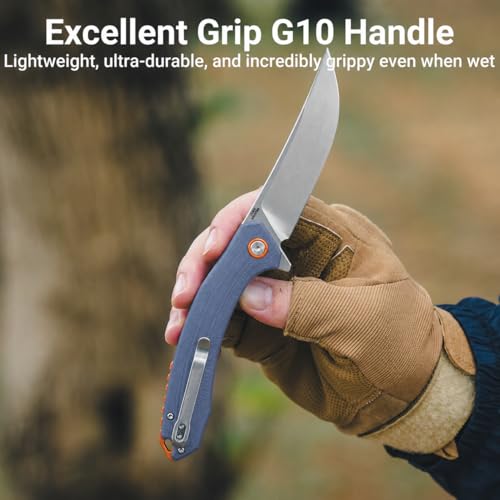 Image of CJRB Gobi Folding Knife with 3.5'' AR-RPM9 Steel, EDC Knife with G10 Handle for Outdoor Survival Camping Hiking Fishing (J1906)