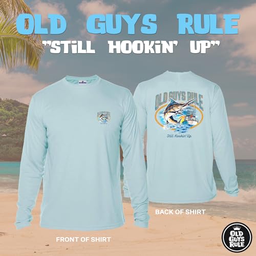 OLD GUYS RULE Men's UPF 50+ Sun Protection Long Sleeve Fishing Shirt, Still Hookin' Up - Funny Father's Day, Birthday Gift2