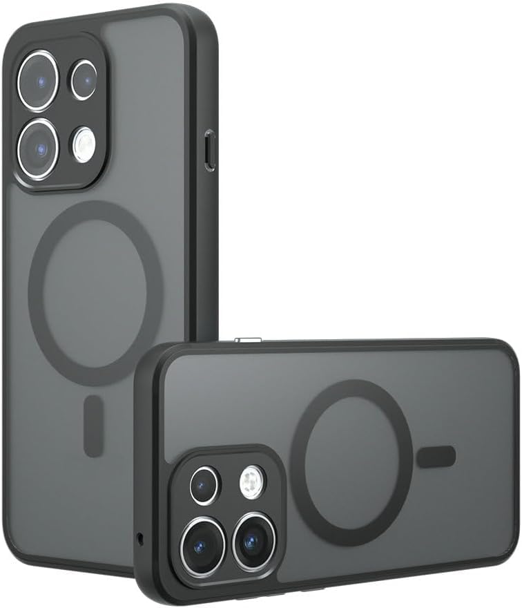 Image of Hybrid Shockproof Back Cover for Oppo Reno 16C, Oppo Reno 16F 5G Magnetic Hard Back PC Case Soft TPU Side Bumper Cover Smoke Back Matte Finish, Ultra Slim Protective Case