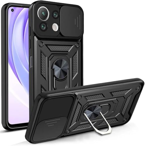 Image of Dazzle Bumper Back Case Cover Kick Stand for Xiaomi Mi 11 Lite 5G - Black Shutter