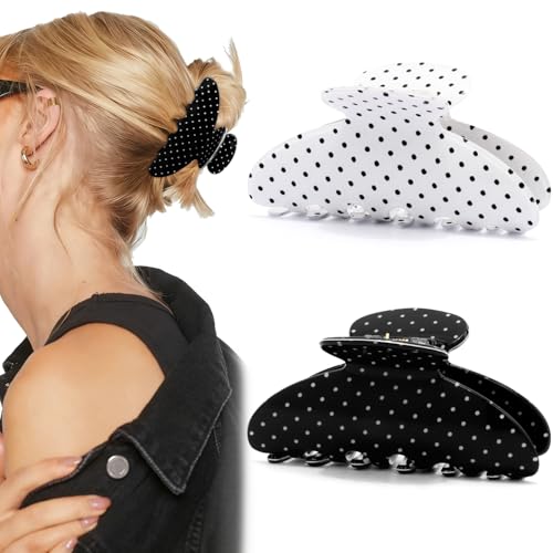 Pinzas para Cabello Atoden en Acrílico Negro y Blanco miniatura 1