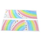 POPETPOP 大きな虹の星ウォールステッカー 自己粘着式 壁飾り 寝室 子供部屋向け デカール