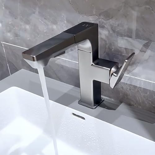 Robinet smart digital basin lavabo télescopique gris chaud