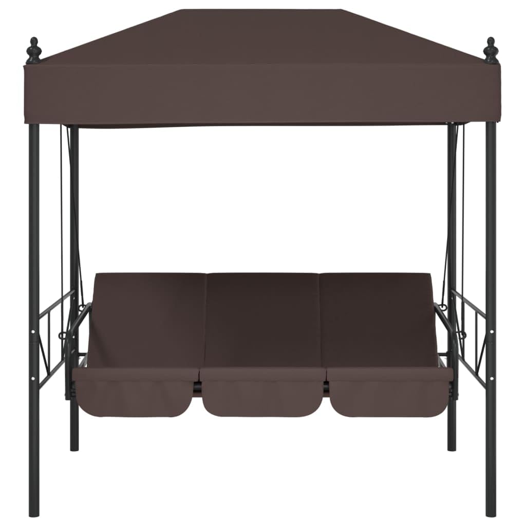 Banco Columpio de jardín con toldo Acero marrón café, Columpio Jardin Exterior, Balancin Jardin Exterior, Muebles Jardin Exterior, Balancin Balcon - 4008900