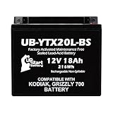 UB-YTX20L-BS Battery Replacement for 2018 Yamaha YFM700GD, GP Grizzly 700 CC ATV -...