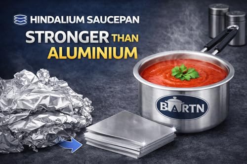 Image of Premium Hindalium Silver Saucepan for Tea /Milk /Water | Non-Toxic, Non-Reactive Metal | Pure Hindalium Aluminium Heavy Base Fast Heating Milk Pot & Tea Pan Cookware for Multipurpose Uses | 1.5 litres