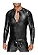 3 BRUJAS MALE JACKE WET mit Falten - SCHWARZ