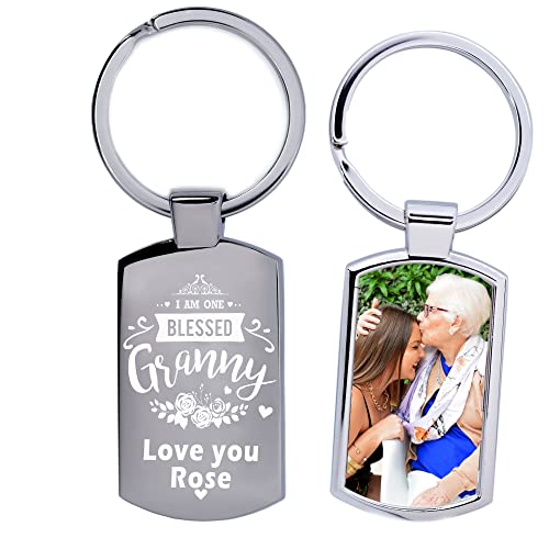Eliphs Personalised Photo Printed Text Artwork Engraved Keepsakes Keyring Custom Made Premium Gift For Dad Mum Grand Parents Mothers Day Fathers Day gift - Image 6