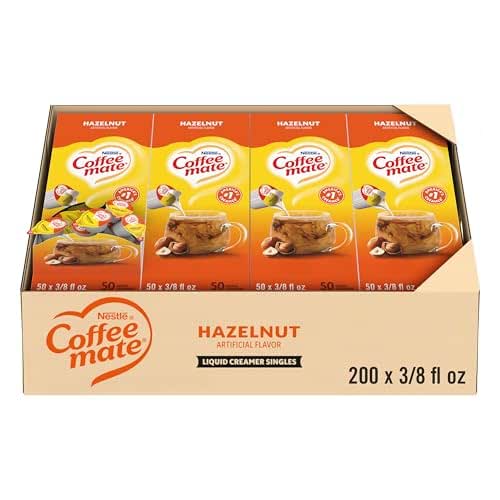 Nestle Coffee mate Coffee Creamer, Hazelnut, Liquid Creamer Singles, Non