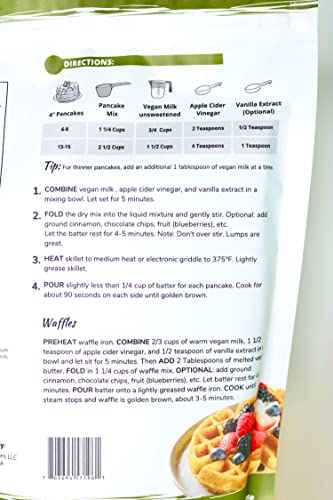 Vegan Pancake & Waffle Mix By Cotton Creations, Family Size - 32Oz (2Lbs) | Dairy Free, Egg Free, Soy Free Pancake Waffle Mix #TOP5