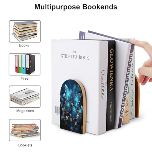 Sujetalibros de madera para evitar caídas de libros con un soporte antideslizante resistente 4