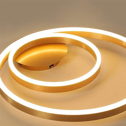 Paflon Lustre Sobrepor Orbita Luxo Led Decoraçao Rustica Aneis 2 em 1 Luminaria Lampada Led Suspensa
