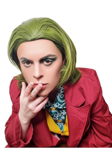 ALLAURA Joker Wig Costume Green Wig Arthur Fleck Cosplay Oompa-Loompa Green Hair for Men & Women - Fits All | Compatible with Joker and Oompa-Loompa