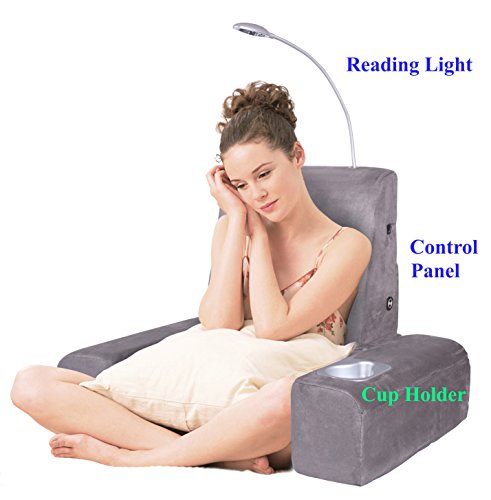 Carepeutic Backrest Lounger with Heated Shiatsu Massage, 15 Pound, Gray