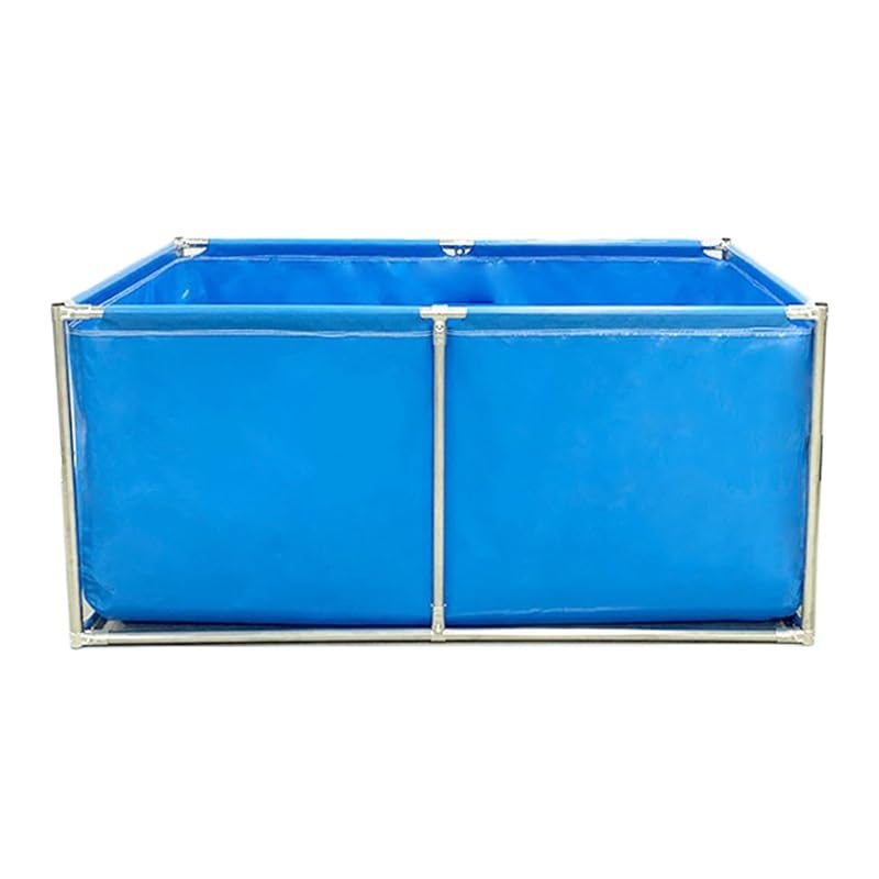 Außenlagertank Segeltuch Fischteich, Fischteich aus PVC-Canvas, faltbarer Wasserspeichertank, Aquakulturbecken mit Rahmen, Fischteich im Freien zur Koi-Zucht und Gartenbewässerung (1 x 1 x 0,7 m)