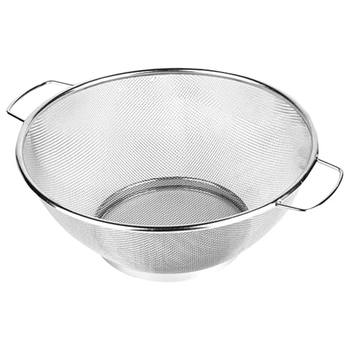 Colador de acero inoxidable con asas remachadas y resistentes al calor | Colander con mango | colador de alto rendimiento para la cocina | Mango estable para lavavajillas base para pasta, colador de