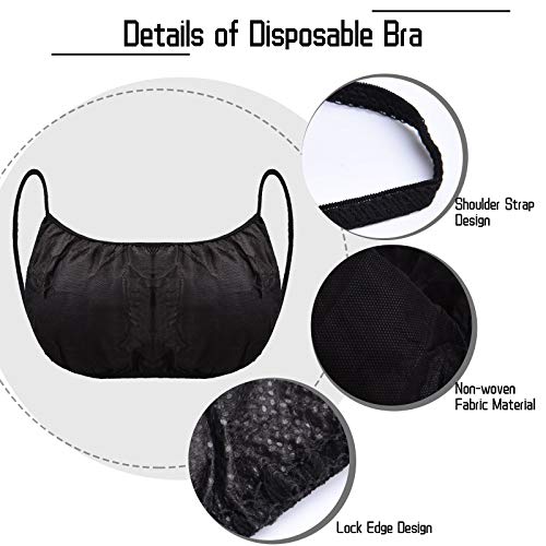 Image of Janmercy 50 Pcs Disposable Bras for Women Disposable Nonwoven Spa Top Garment Underwear Individually Pack Brassieres