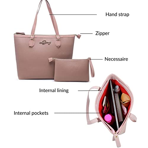 Kit Bolsa Feminina Tipo Sacola + Necessaire + Carteira Willibags (Nude)