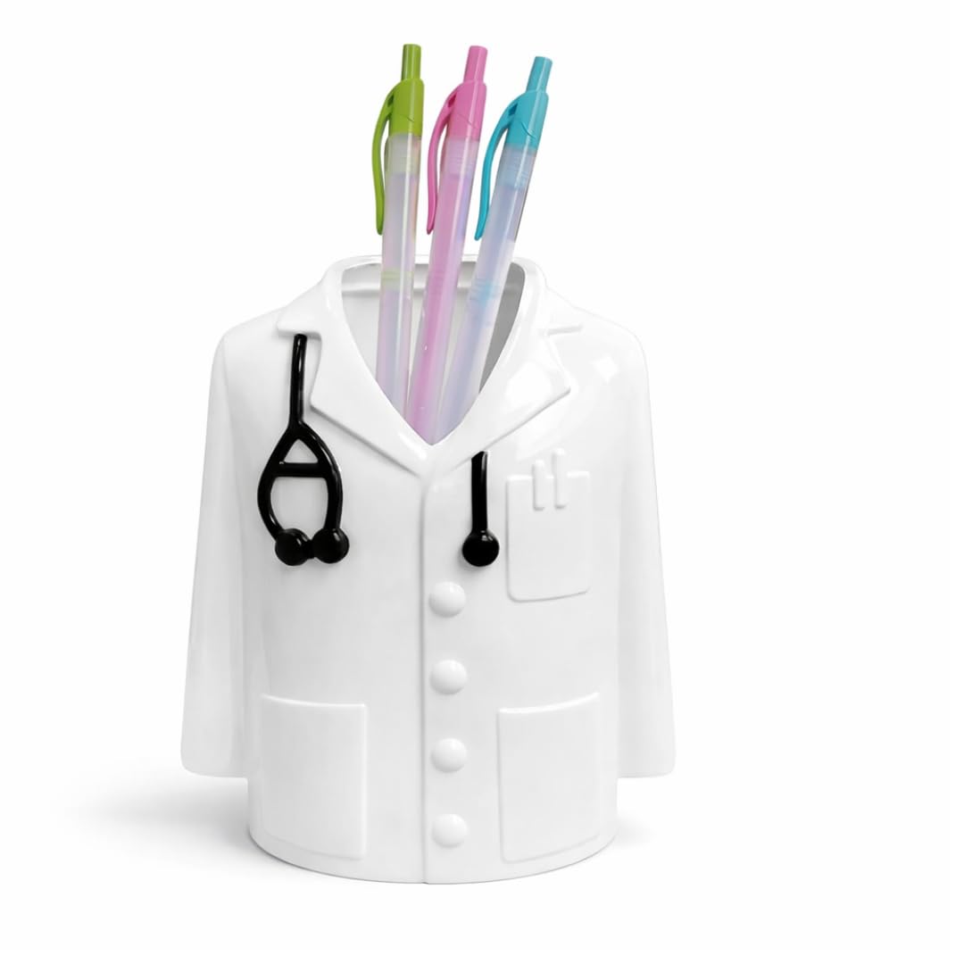 Doctor Coat Shaped Pen Stand, Desk Organiser for Doctors and Medical Aspirants, Apron Style Pencil Holder-image-37