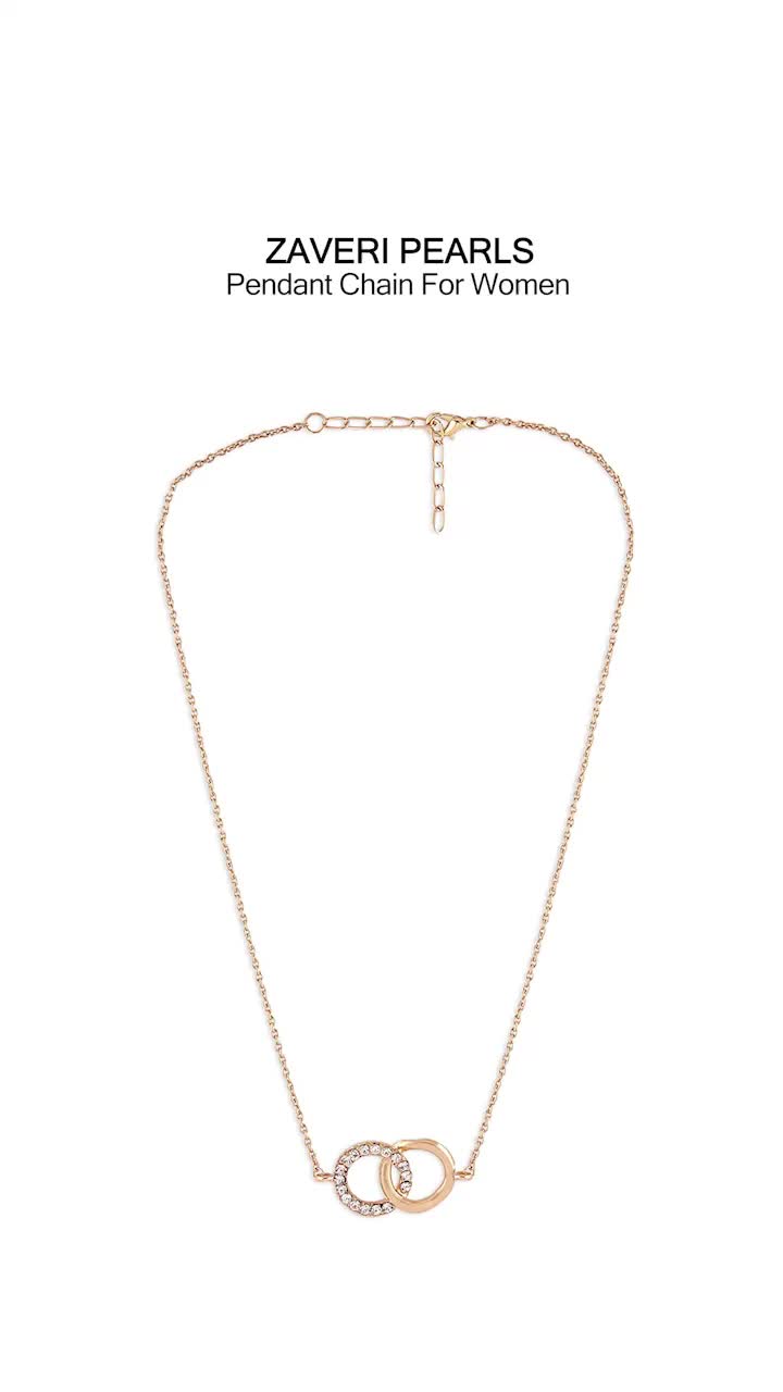 ZAVERI PEARLS Gold Tone Dazzling Diamonds Embellished Pendant